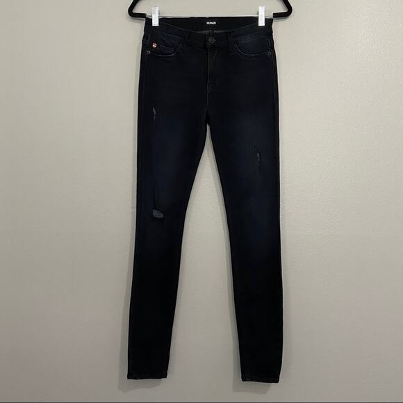 Hudson Nico Midrise Super Skinny Jeans Distressed